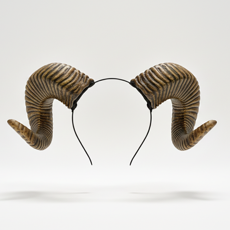 Black Gold Huge Horn Forest Gothic Demon Nymph Ram Horn Headdress Headband Punk Evil sheep Diablo Photography Cosplay【NALUMI】