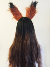 Load image into Gallery viewer, Red Brown Black Fox Ears Long fur Cosplay Animal Furry Bunny ears Rabbit Easter NALUMI