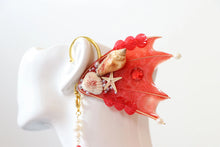 Load image into Gallery viewer, Red Mermaid Earring Sea Shell Fairy Ears Elven Ears Earcuffs cosplay fantasy decoration Nature Fish Fin photography【NALUMI】