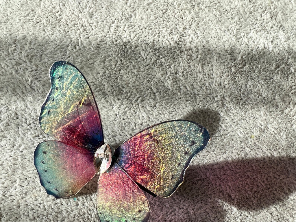 Colorful Shiny Butterfly Hair Clip Nymph Natural Hair Pin Gift For Her