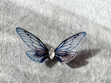Load image into Gallery viewer, Black Blue Shiny Dragonfly Butterfly Hair Clip Nymph Natural Hair Pin Gift For Her