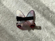 Load image into Gallery viewer, White Orange Shiny Butterfly Hair Clip Nymph Natural Hair Pin Gift For Her