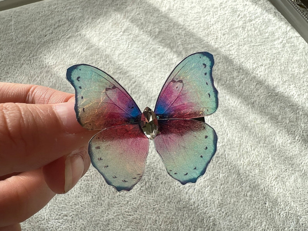 Colorful Shiny Butterfly Hair Clip Nymph Natural Hair Pin Gift For Her