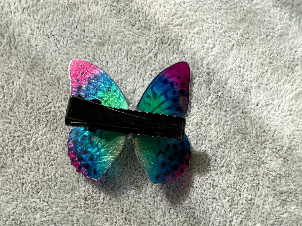 Colorful Green Blue Purple Shiny Butterfly Hair Clip Nymph Natural Hair Pin Gift For Her