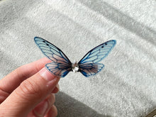 Load image into Gallery viewer, Black Blue Shiny Dragonfly Butterfly Hair Clip Nymph Natural Hair Pin Gift For Her