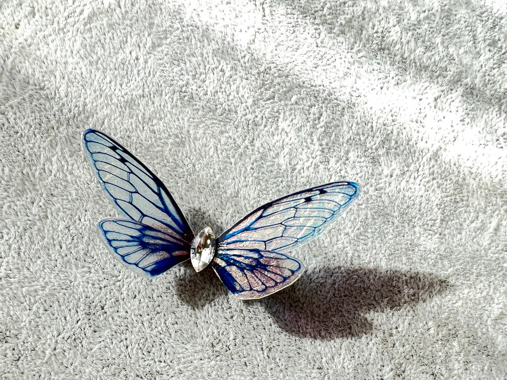 Black Blue Shiny Dragonfly Butterfly Hair Clip Nymph Natural Hair Pin Gift For Her