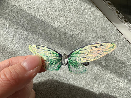 Black Green Shiny Dragonfly Butterfly Hair Clip Nymph Natural Hair Pin Gift For Her