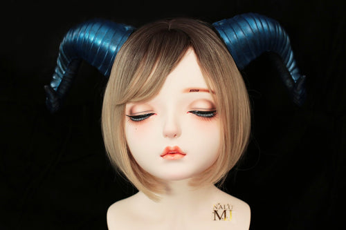 Galaxy Dark Blue Huge Horn Forest Gothic Demon Nymph Ram Horn Headdress Headband Punk Evil sheep Diablo Photography Cosplay【NALUMI】