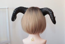 Load image into Gallery viewer, Plain Black Huge Horn Forest Gothic Demon Nymph Ram Horn Headdress Headband Punk Evil sheep Diablo Photography Cosplay【NALUMI】