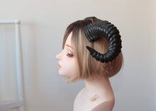 Load image into Gallery viewer, Plain Black Huge Horn Forest Gothic Demon Nymph Ram Horn Headdress Headband Punk Evil sheep Diablo Photography Cosplay【NALUMI】