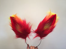 Load image into Gallery viewer, Red Yellow Fox Ears Homestuck Fire Cosplay Animal Furry Bunny ears Rabbit Easter NALUMI