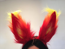 Load image into Gallery viewer, Red Yellow Fox Ears Homestuck Fire Cosplay Animal Furry Bunny ears Rabbit Easter NALUMI