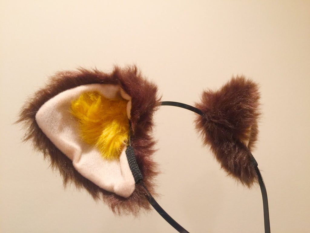 Cat ears Kitty Fox ears Nick Cosplay Headwear brown yellow Furry Animal Headband Costume