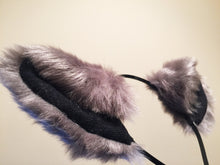 Load image into Gallery viewer, Cat ears Kitty Headwear Dark Warm Grey Black Inside Furry Animal Headband Costume Bow Bells