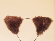 Load image into Gallery viewer, Cat ears Kitty Fox ears Nick Cosplay Headwear brown yellow Furry Animal Headband Costume