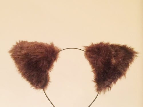 Cat ears Kitty Fox ears Nick Cosplay Headwear brown yellow Furry Animal Headband Costume
