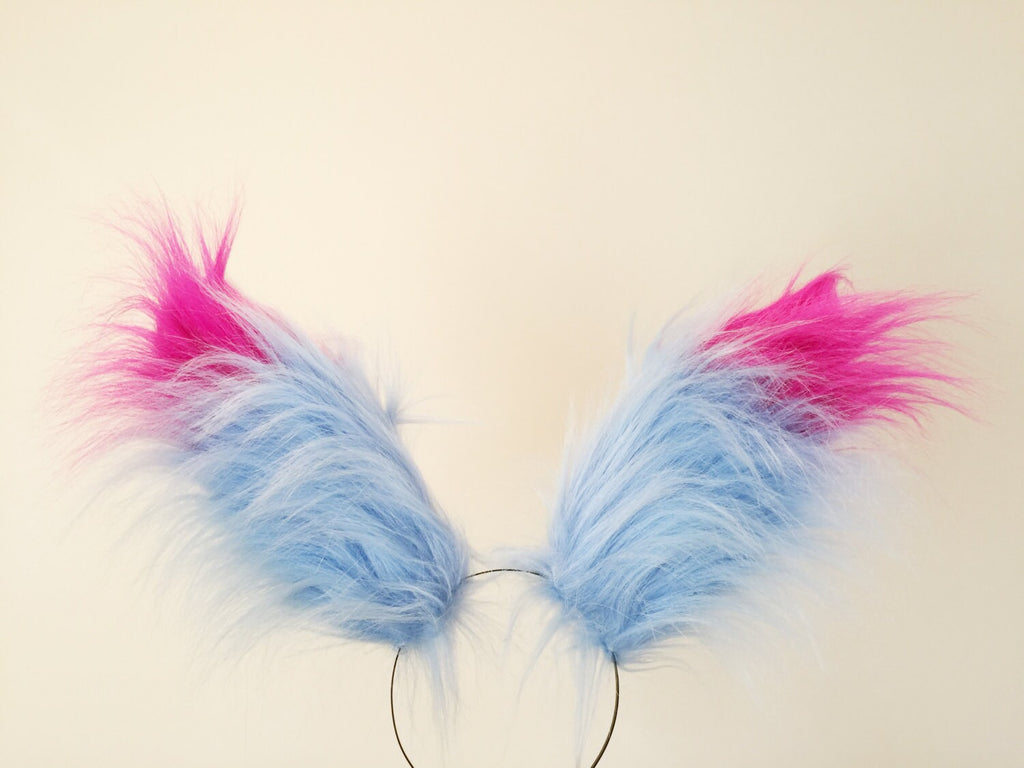 Blue Fox Ears long fur Harley Quinn Cosplay Animal Furry Bunny ears Rabbit Judy Realistic  Easter NALUMI