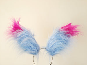 Blue Fox Ears long fur Harley Quinn Cosplay Animal Furry Bunny ears Rabbit Judy Realistic  Easter NALUMI