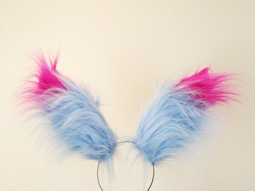 Blue Fox Ears long fur Harley Quinn Cosplay Animal Furry Bunny ears Rabbit Judy Realistic  Easter NALUMI