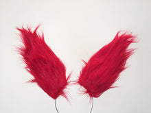 Load image into Gallery viewer, Red Pink Fox Ears long Fur Harley Quinn Cosplay Animal Furry Bunny ears Rabbit Judy Realistic Easter NALUMI