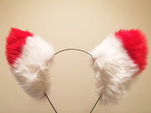 Load image into Gallery viewer, Cat ears Kitty Headwear White/Red Furry Animal Headband Costume Fox Ears