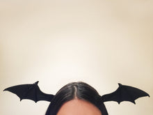 Load image into Gallery viewer, Bat Wing Head Dress Black Devil Cosplay Costume Vampire Morrigan