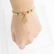 Load image into Gallery viewer, Christmas Tree Bling Bling Bracelet Zircon Green Red Jewelry