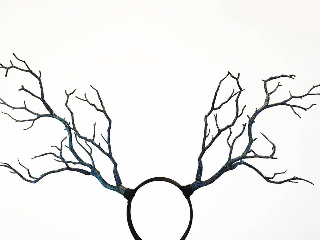 Black Blue Branch Horn Demon Nymph Horn Headdress Antlers Costume