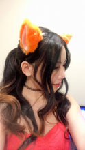 Load image into Gallery viewer, Cat ears Kitty Headwear Orange Furry Animal Headband Costume Bow Bells