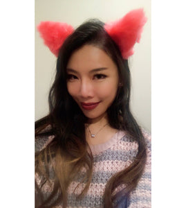 Cat ears Kitty Headwear Cherry Furry Animal Headband Costume Bow Bells