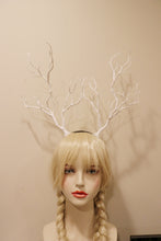 Load image into Gallery viewer, White Branch Horn Demon Nymph Horn Headdress Antlers Costume