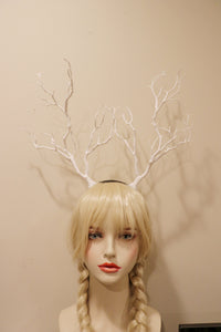 White Branch Horn Demon Nymph Horn Headdress Antlers Costume