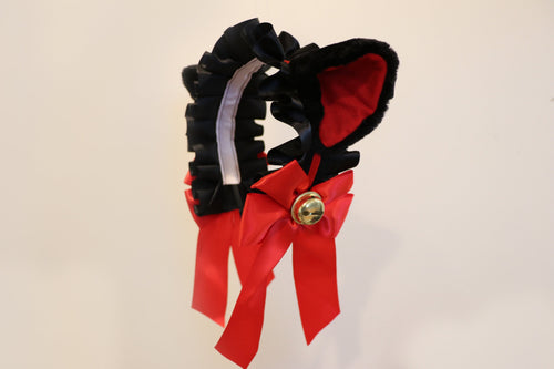 Cat Ears kitty headwear Furry Black Red Black Ears Bells Maid Lolita Cute Halloween