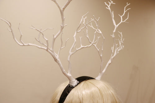 White Branch Horn Demon Nymph Horn Headdress Antlers Costume