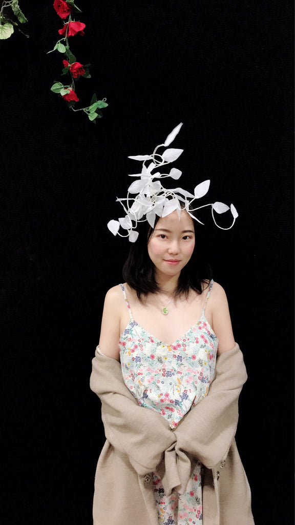 White Leaves Headpiece Adjustable Fasion Forest Modeling Design Costume 【NALUMI】