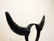 Load image into Gallery viewer, Black Horn Demon Nymph Cow Horn OX Bull Headdress Diablo NALUMI Halloween Costume