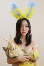 Load image into Gallery viewer, Blue Yellow Fox Ears long fur  Cosplay Animal Furry Bunny ears Rabbit Judy Realistic Easter Costume NALUMI