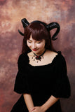 Black Horn Forest Gothic Demon Nymph Ram Horn Headdress Headband Punk Evil sheep Diablo Photography Cosplay【NALUMI】