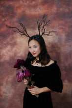 Load image into Gallery viewer, Plain Black Branch Horn Demon Nymph Horn Headdress Antlers  Costume