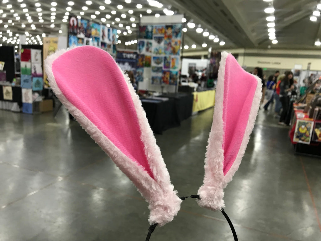 Pink Rabbit Ears Bunny Ears Short fur Cosplay Animal Furry Costume Halloween Easter NALUMI