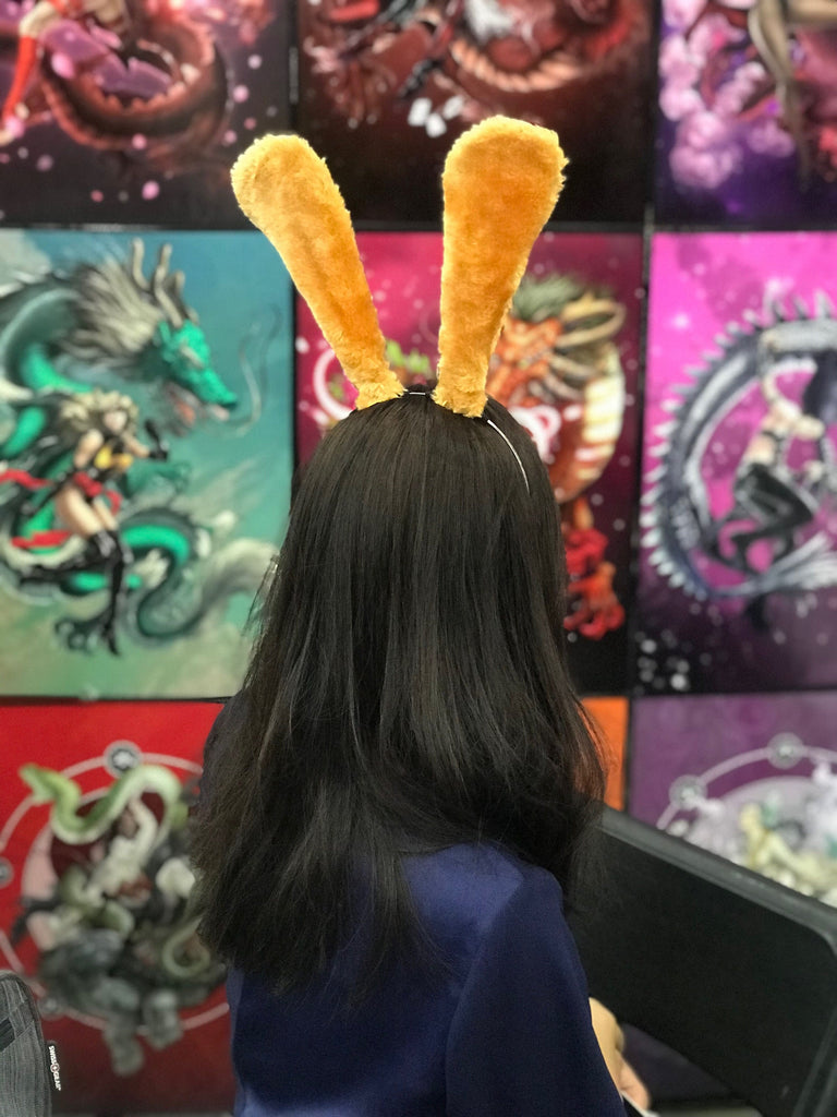 Yellow Brown Rabbit Ears Bunny Ears Short fur Khaki Earthy Cosplay Animal Furry Costume Easter Halloween NALUMI