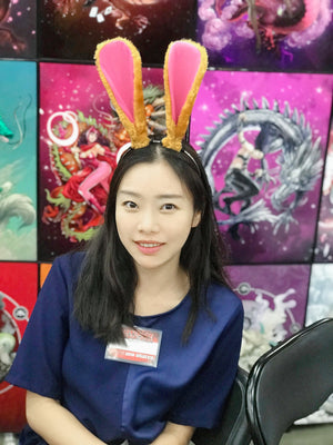 Yellow Brown Rabbit Ears Bunny Ears Short fur Khaki Earthy Cosplay Animal Furry Costume Easter Halloween NALUMI