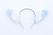 Load image into Gallery viewer, Cat side ears Kitty Head wear White Stitching Light Blue Furry Animal Headband Costume Bow Bells Halloween NALUMI