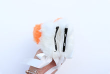 Load image into Gallery viewer, Cat side ears Kitty Head wear Orange Stitching White Furry Animal Headband Costume Bow Bells Halloween NALUMI