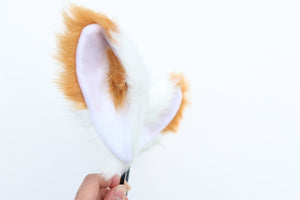 Cat ears Kitty Fox ears Cosplay Headwear White Tan Yellow Furry Animal Headband Costume