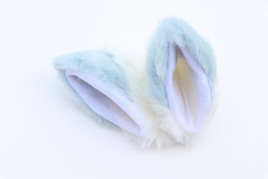 Cat side ears Kitty Head wear White Stitching Light Blue Furry Animal Headband Costume Bow Bells Halloween NALUMI