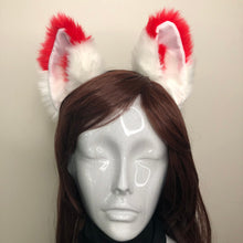 Load image into Gallery viewer, Cat ears Kitty Headwear White/Red Furry Animal Headband Costume Fox Ears