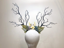 Load image into Gallery viewer, Black Branch Horn Daisy Flowers Nymph Forest Horn Headdress Antlers White Blue Yellow Purple