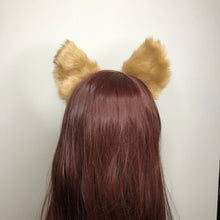 Load image into Gallery viewer, Big Cat ears Kitty Cosplay Headwear Light Brown Furry Pink Inside Animal Headband Costume