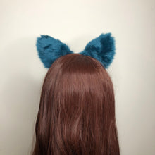 Load image into Gallery viewer, Cat ears Kitty Cosplay Headwear Blue Furry Pink Inside Animal Headband Costume